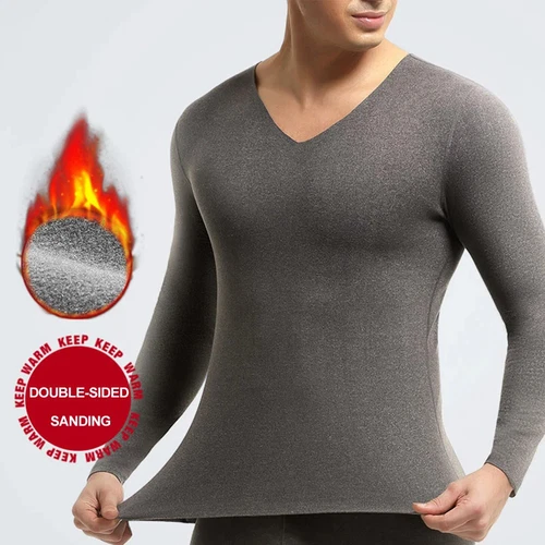 Herren Fleece Gefüttert Thermo Unterwäsche Set Warm Langarm Long Johns Oberteil & Unterteil - Bild 6 von 17
