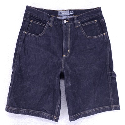 Foot Locker Jean Shorts Denim Cotton Men SZ 34 Black Carpenter VTG Baggy 90s Y2K