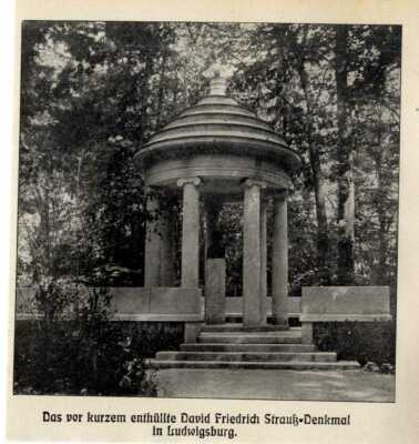 Das vor kurzem enthüllte David Friedrich Strauß-Denkmal in Ludwigsburg von 1910