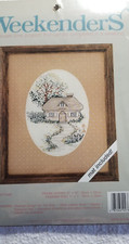 Weekenders Cross Stitch Kit Mat Included Made in USA Country Cottage New Crafts