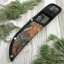 FIXED-BLADE KNIFE SHEATH | Hunter Camo Nylon Belt Pouch - For Blades up to 5"