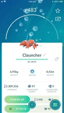 Pokemon Shiny Clauncher - TRA'DE 20k Dust Or 1 mill Dust GO - Read Description