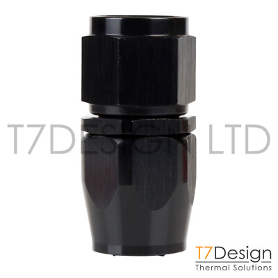 AN16 Straight Swivel Seal Braided Hose End Fitting -16 JIC Black T7Design