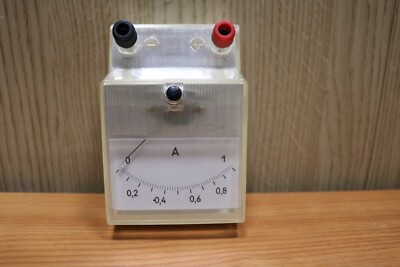 Benchtop Amperemeter Amp Meter 1A DC Ex Schule Labor Test Analog Nadel Zeiger Vintag