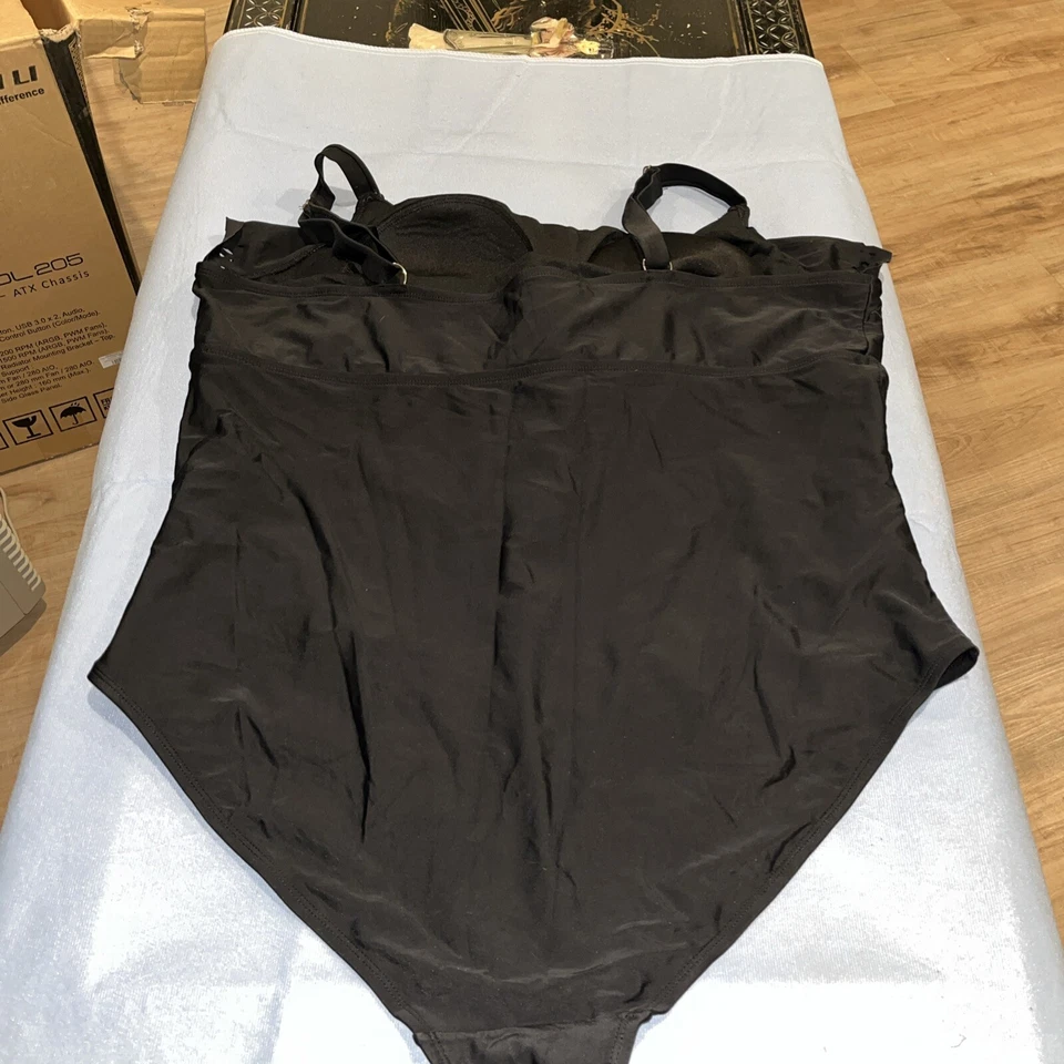 Traje de baño Ava Viv para mujer de una pieza negro forrado playa piscina talla grande 24 Foto 3 de 4