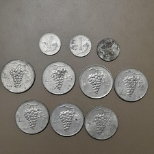 Lotto Monete Repubblica Italiana 1 e 5 Lire 1949-50-54-55-57 (10 monete)