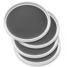 Set of 4 10 Inch Non-Skid Lazy Susan Organizers - Turntable Rack for Cabinet ...