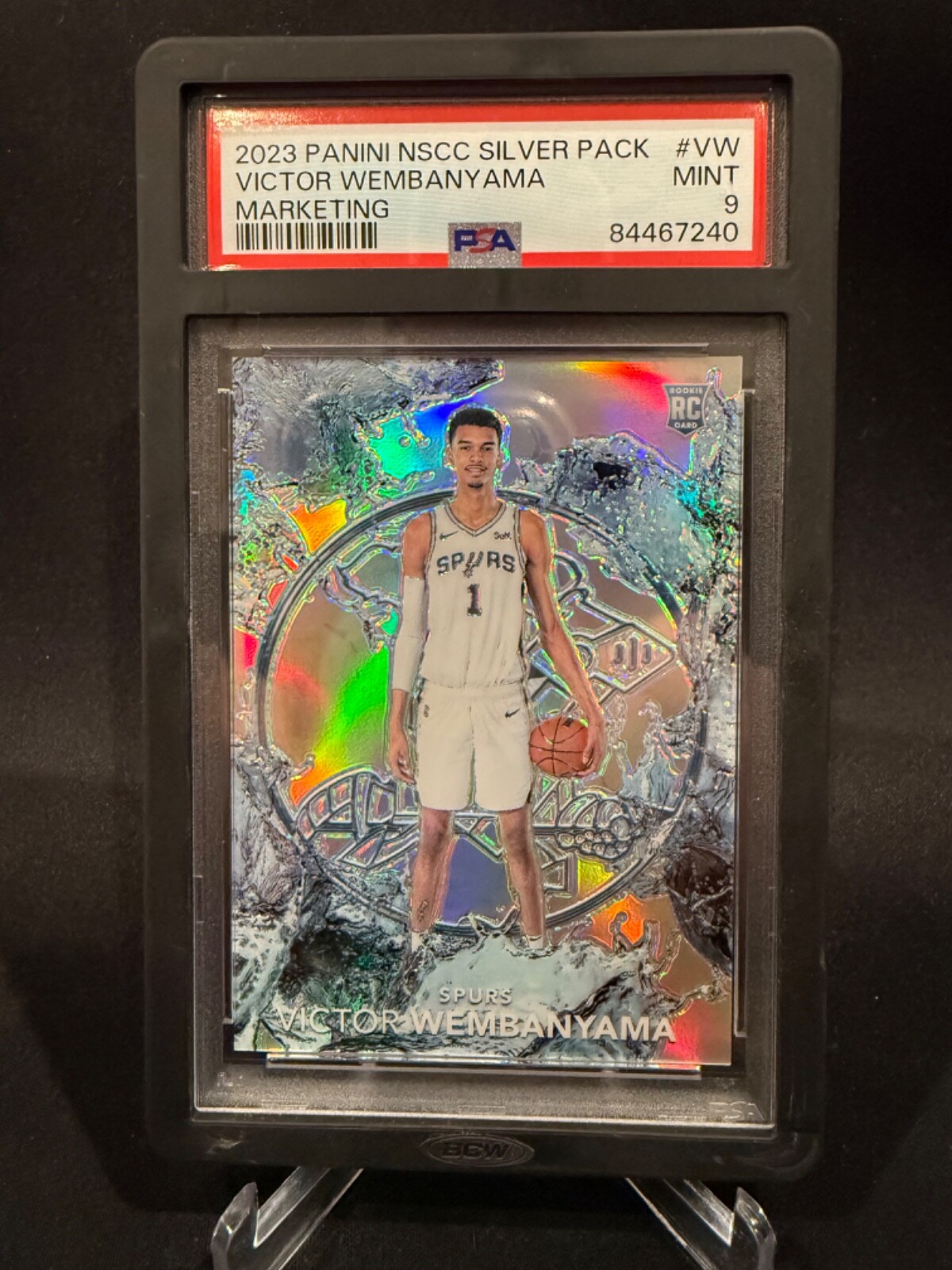 2023 Panini National Victor Wembanyama PSA 9 NSCC Silver Pack Marketing #VW RC