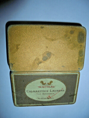 33846 alte Blechdose Zigarettendose 10er Laurens Khedive Watteau