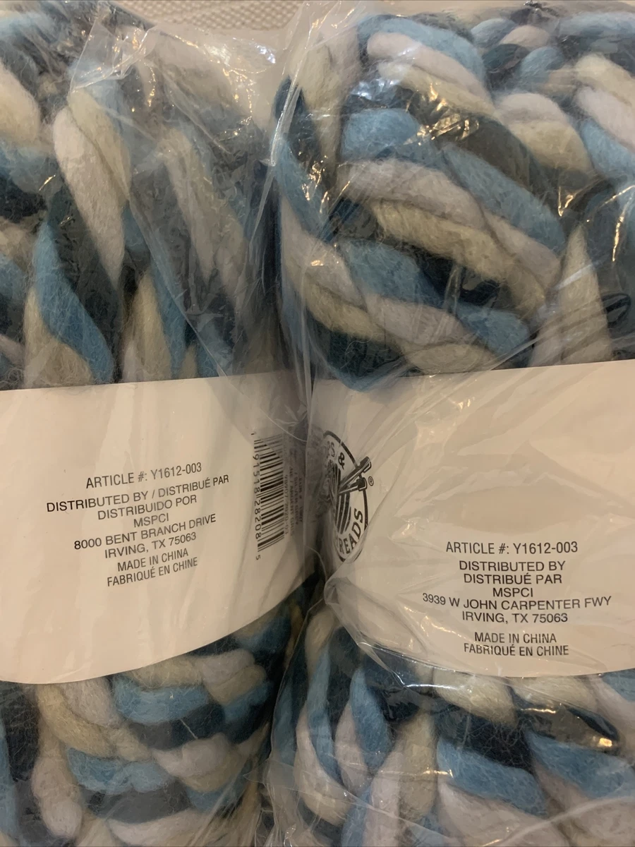 2 ARIEL BIG CHUNKY TWIST in BLUE NAVY SILVER GRAY Loops Threads