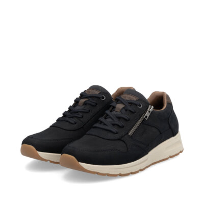Rieker Herren Echtleder Schnürhalbschuh blau