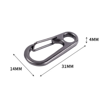 5x Mini Karabinerhaken Grau Aluminium Klein Camping Schlüsselhaken Karabiner