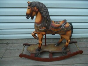 Vintage wooden rocking horse
