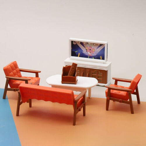 1SET Dollhouse Miniatures 1:12 Scale TV Cabinet Sofa Living Room Furniture - Picture 1 of 6