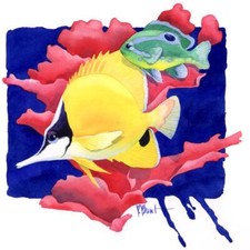 Ceramic Backsplash Tile Mural Fishing Saltwater Fish - Forceps Butterfly Fish