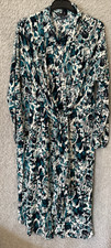 M&S Collection Maxi Shirt Dress Green Pattern Button Through Office Work UK 14S
