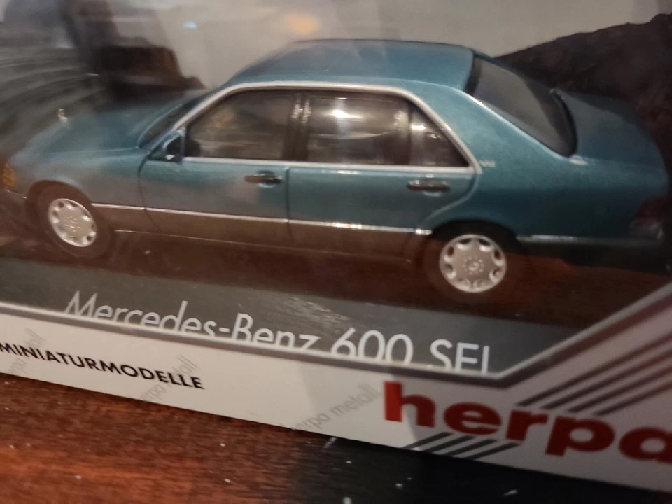 mercedes 600 SEL vert metal herpa 1/43 sous blister  - Photo 4/4