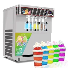 Kolice ETL Commercial Countertop 5 Flavors Soft Serve Ice Cream Maker Machine