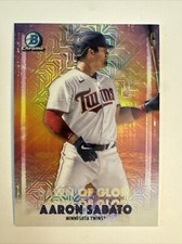 2021 Bowman Chrome Aaron Sabato Dawn of Glory Mojo Refractor #DG-19 Twins