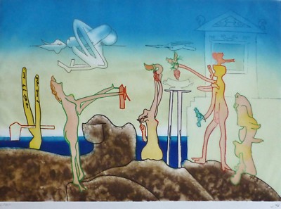 ROBERTO MATTA 12 AM L'Arc Obscure Des Heures etching/aquatint HAND SIGNED Obscur