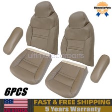 Front Bottom-top Replacement Leather Seat Cover Tan For 2000 2001 Ford Excursion