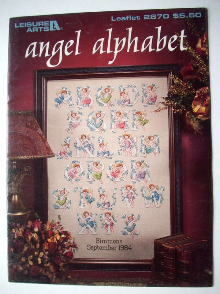 Angel Alphabet ABC's sampler counted cross stitch pattern Forget-Me-Nots - Image 2 of 2