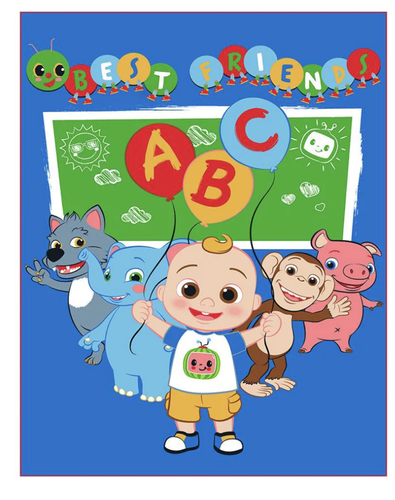 Cocomelon "Best Friends" weiche Plüschdecke 60"x80" Twin Size - Bild 3 von 5