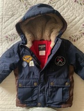 Osh Kosh B'gosh Hooded Fleece Warm Cozy Winter Jacket Boys 2T, Excellent Cond.