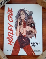Motley Crue Kauffman Stadium Tour Poster Kansas City KS 7-19-2022 Holo Official