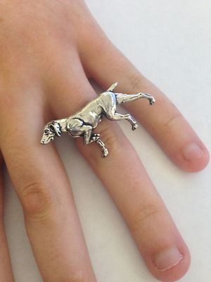 A30 Pointer English Pewter Ladies Ring, Adjustable Handmade in Sheffield