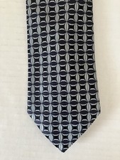 John W. Nordstrom Men's Necktie Tie Silk Blue Green Geometric Made in Italy