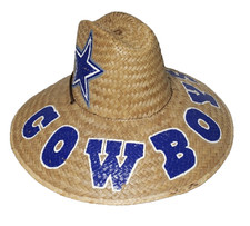 Cowboys Wide Brim Shade Hat Woven Straw Weave Star Logo Outdoor Shield Large