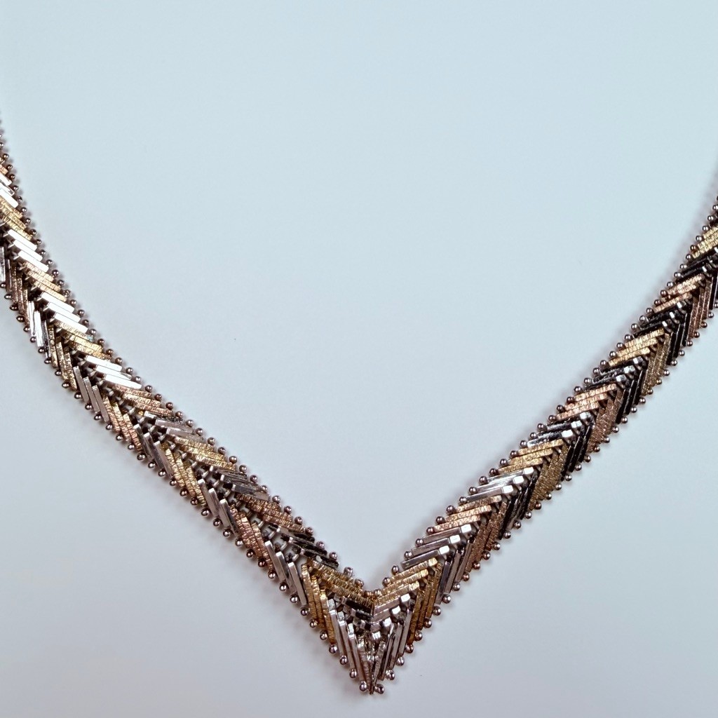 Double Sided Solid & TriColor Gold Vermeil Sterli… - image 2