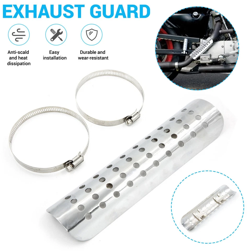 50-70mm Motorcycle Exhaust Heat Shield Universal Heat Guard Cover For Harley HD Foto 4 de 4