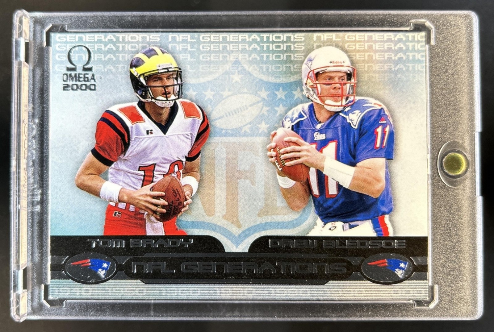 2000 Pacific Omega Tom Brady Drew Bledsoe NFL Generations #13 Patriots