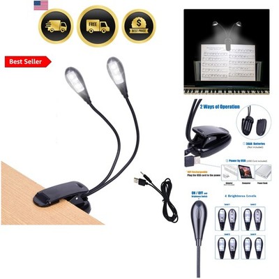 Music Stand Light, 1/2/4/10 Pack Clip on LED Book Lights, USB and AAA Battery...