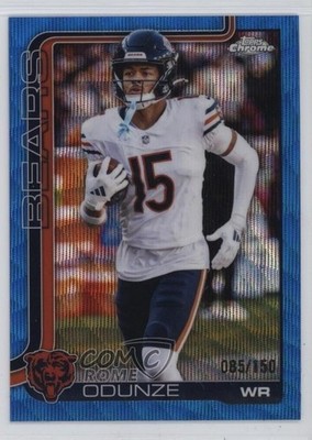 2025 Topps Chrome Blue Wave Refractor 35/150 Rome Odunze #49 1eq2