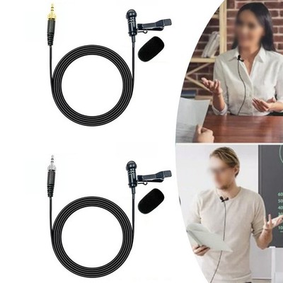 Schwarzes Ansteckmikrofon f��r Shure f��r Sony Clip-On Wireless System mit Kappe