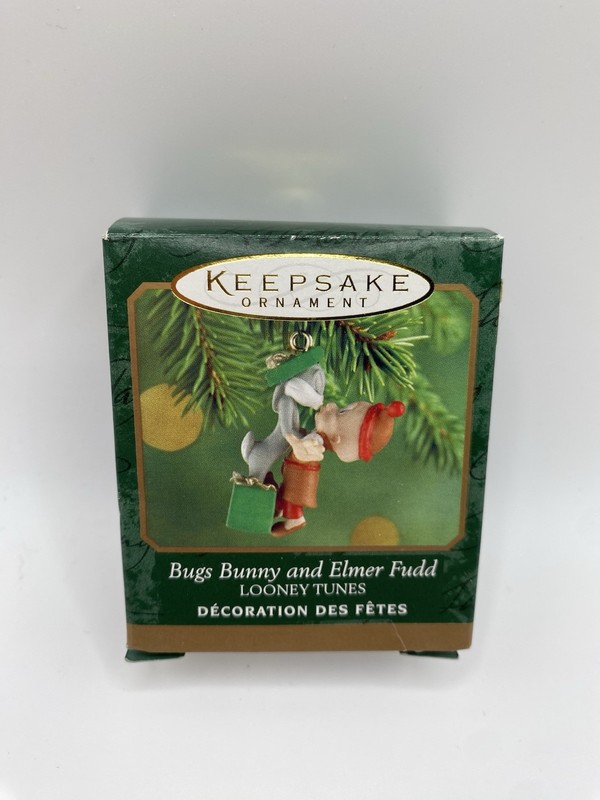 Hallmark Keepsake 2000 Miniature Bugs Bunny and Elmer Fudd Looney Tunes-NEW-READ