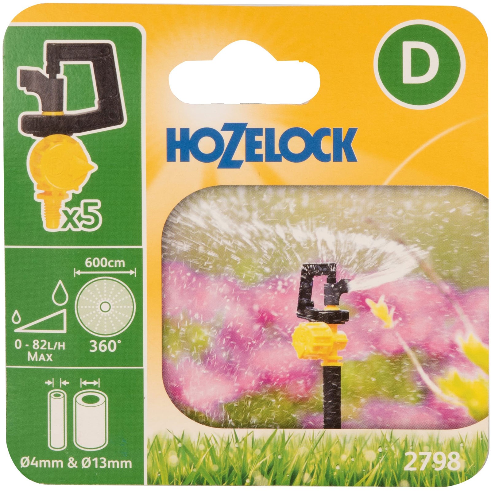 Hozelock 2798 Adjustable 360° Mini Sprinkler (Pack 5)