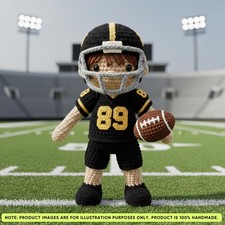 HOT Personalized Crochet Football Player Doll, Custom Sports Gift for Boy