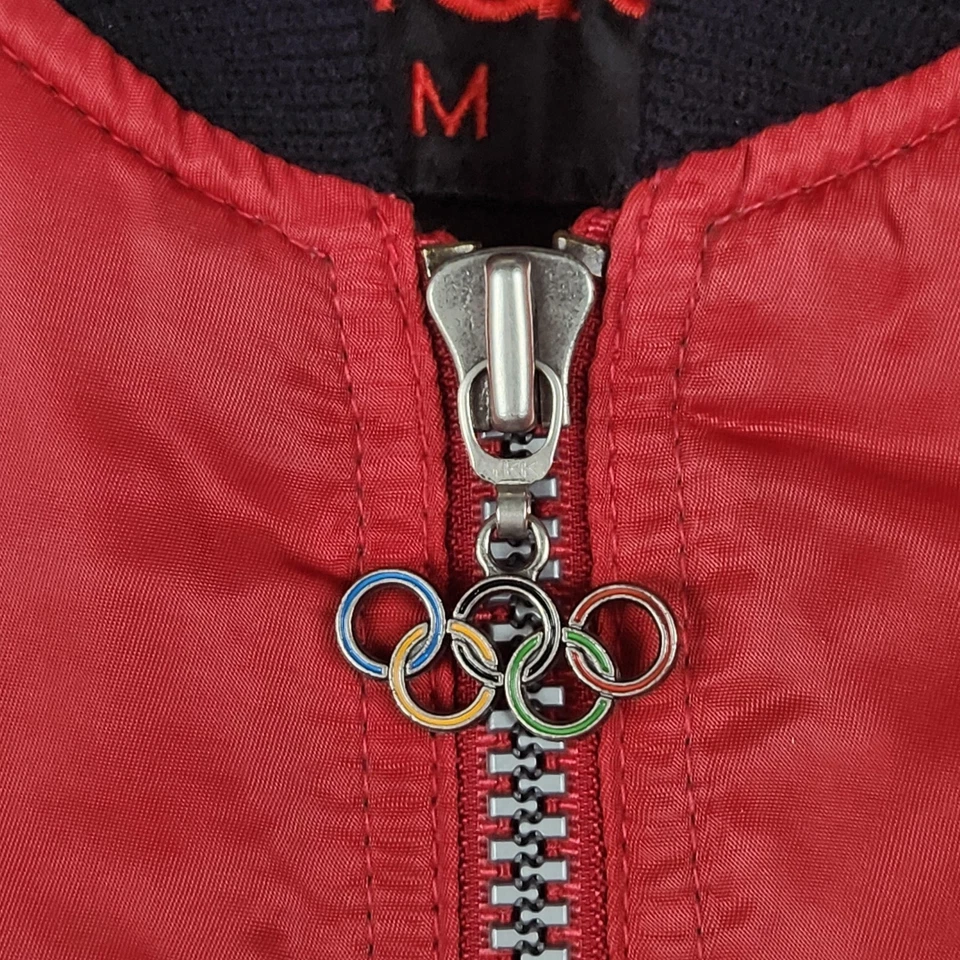 Chaqueta De Colección Calgary 1988 Juegos Olímpicos de Invierno Para Hombre Mediana Adidas Roja Años 80 Foto 3 de 4