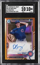 2021 BOWMAN DRAFT CHROME DP AUTOS GOLD REFRACTOR #CDADG DREW GRAY #/50 SGC 10 GM