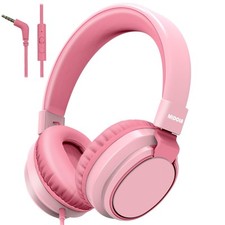 Kids Headphone with 85/110dB Volume Limit Wired Over-Ear Foldable Headset