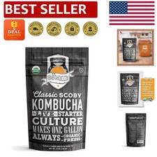 Live Kombucha Starter Culture - 1 Pack with 1.5 Cups Strong Tea for Brewing