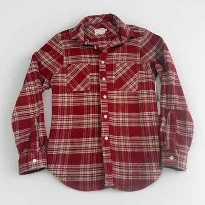 RARE Centennial Trading Co. Red Flannel Button Up Shirt Wms L Mns  S Made In USA