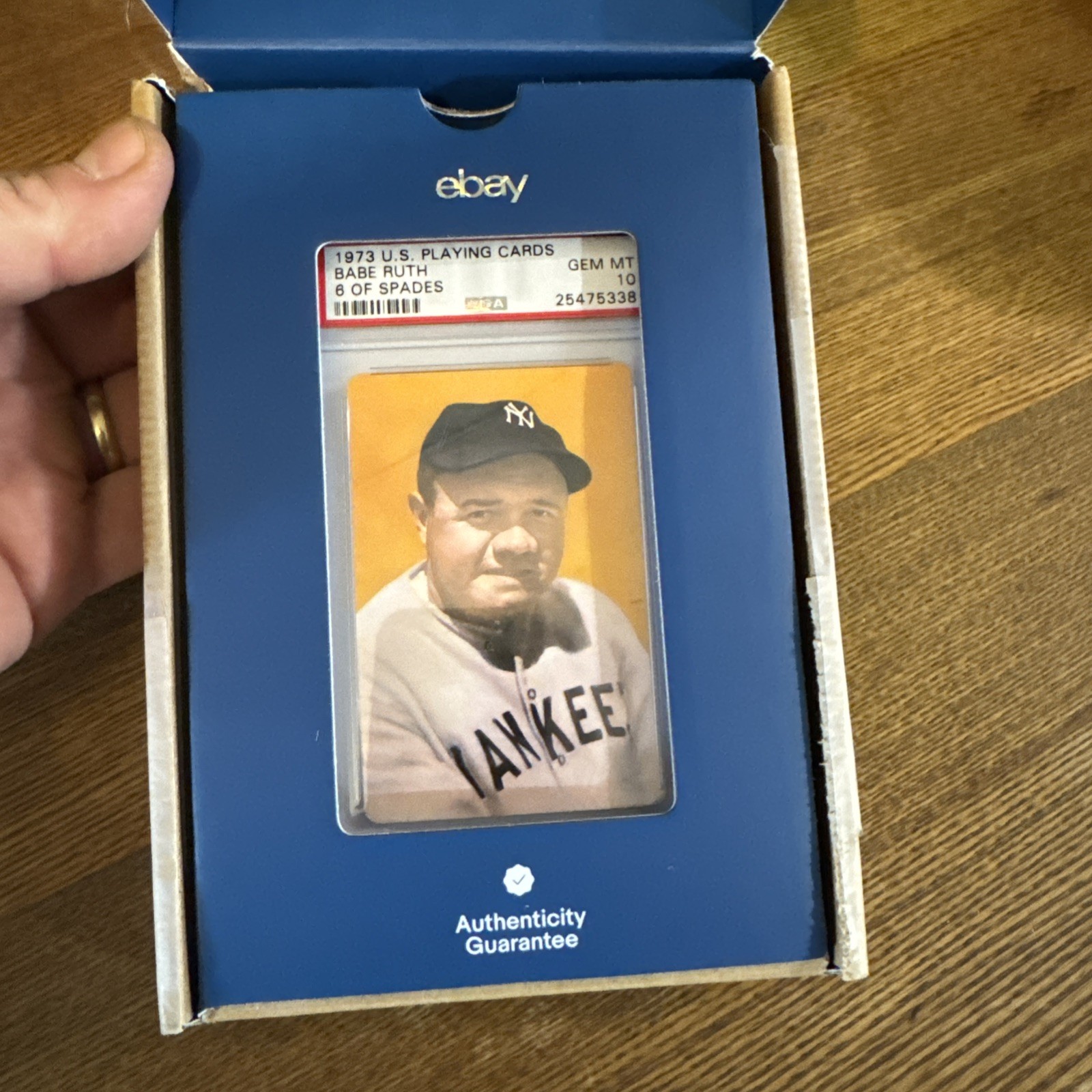 Babe Ruth Playing Card PSA 10 Gem Mint New York Yankees 1973 Vintage Baseball NY view 8