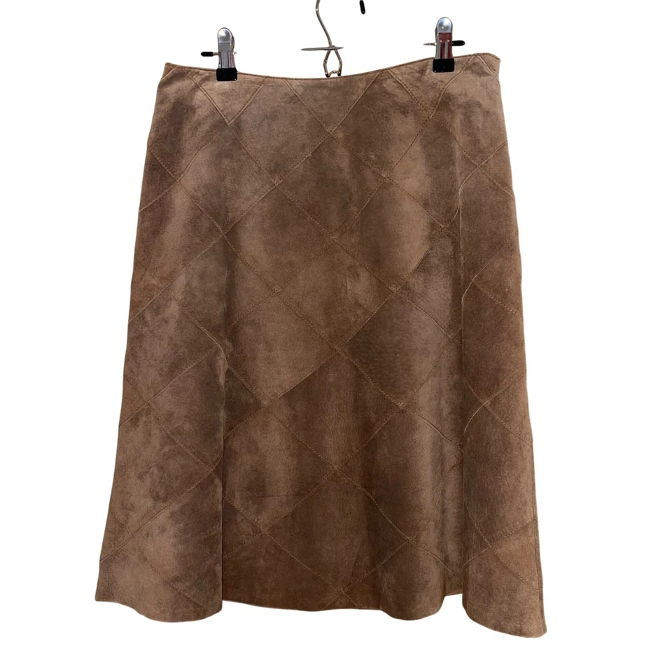 Liz Claiborne Vintage Womens Skirt Size 4 Brown Suede Pleated Mini Casual - Image 2 of 4