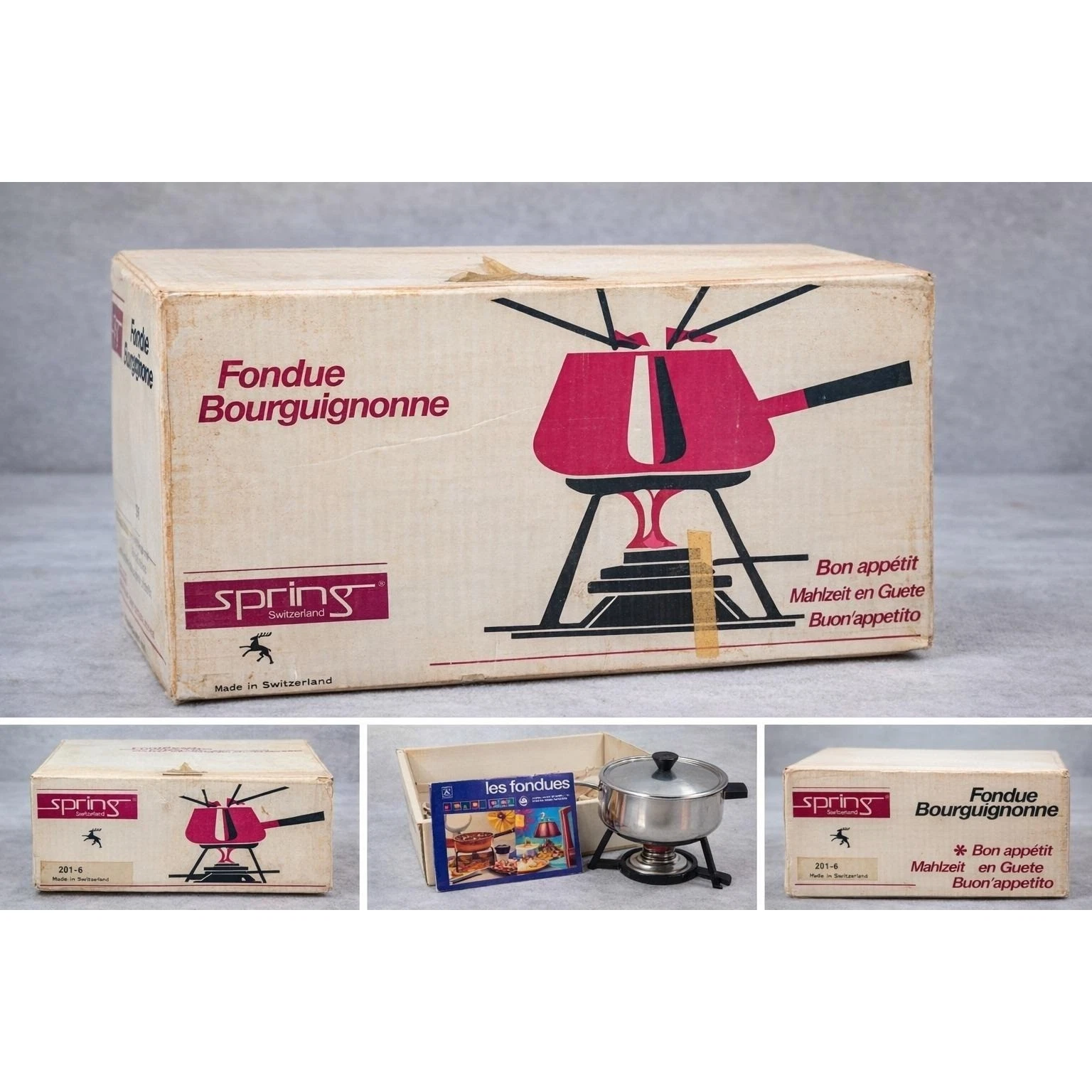 Spring Switzerland Fondue Bourguignonne Set 201-6 Stainless Steel Vintage Swiss
Opens in a new windo