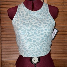 Image of Mta Sport Sports Bra Women's Green Print Racerback NWT Medium Impact Size 1X